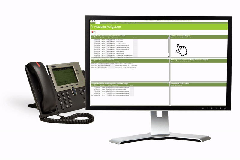 EXCELLENT Telefonie-Integration: Kunden-Infos beim Anruf - direkt zuordnen Handwerkersoftware vom Profi