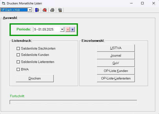 Fibu monatliche Listen Handwerkersoftware vom Profi
