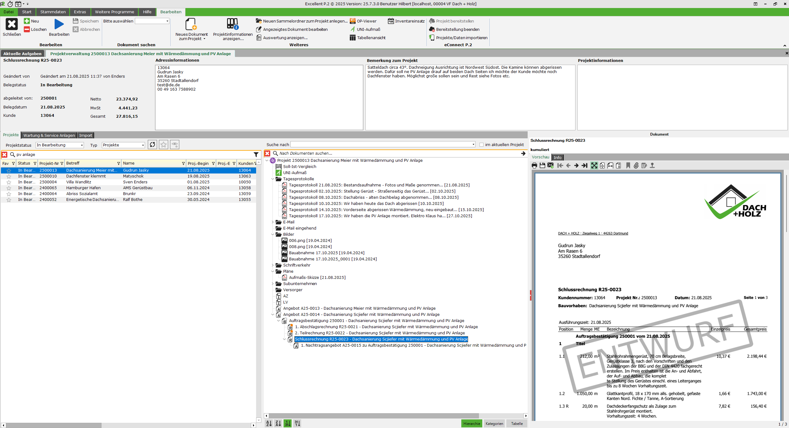 Startseite Büro- und Baustellensoftware Excellent P.2