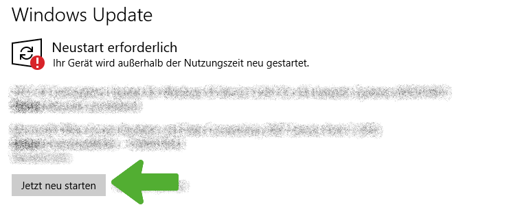 Windows Update Neustart